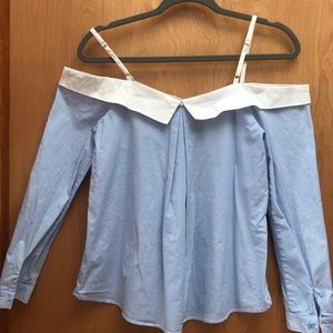 Off shoulder Blue stripe top